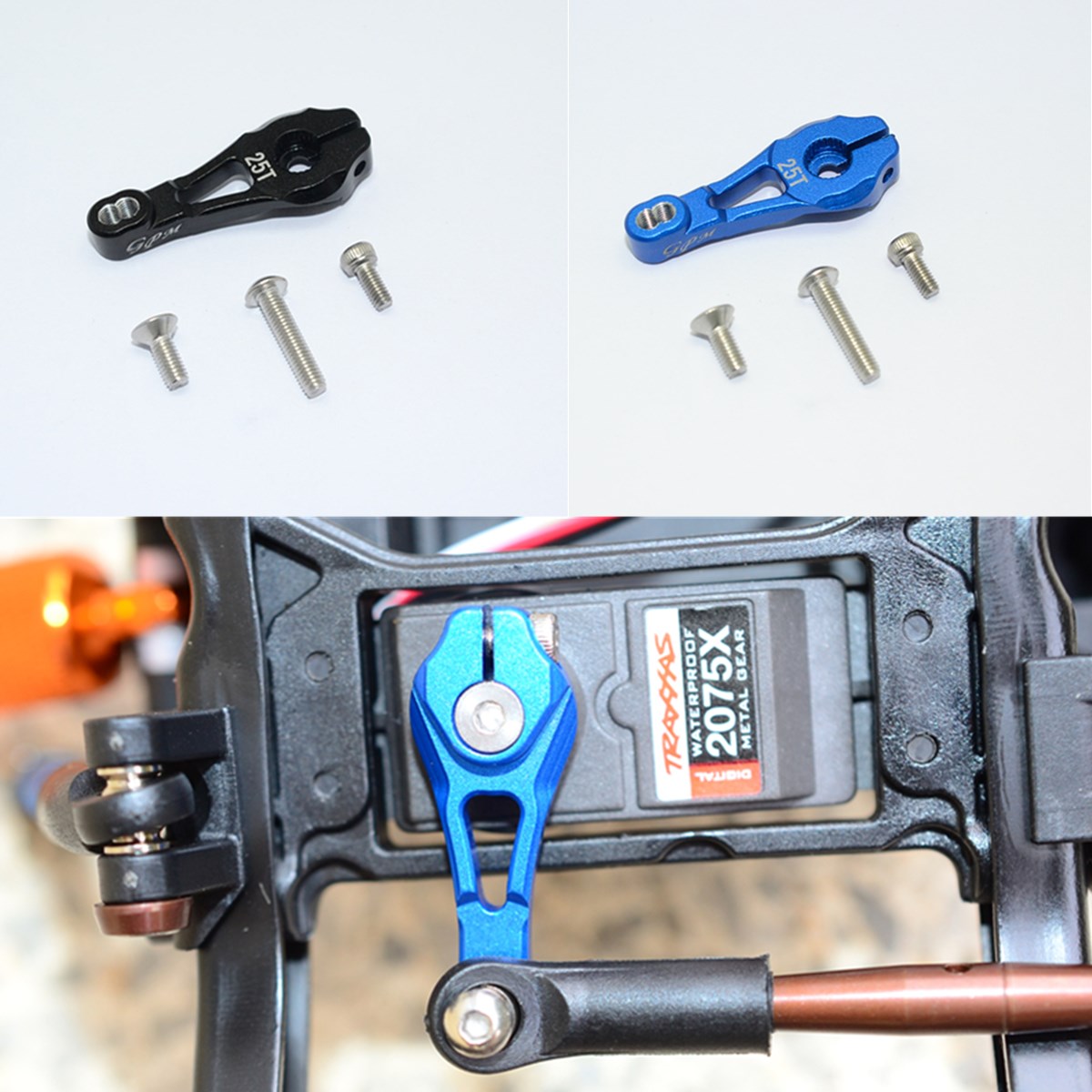 Aluminum Alloy Servo Arm With Screws Accessories Suit for 25T Straight Arm Servo