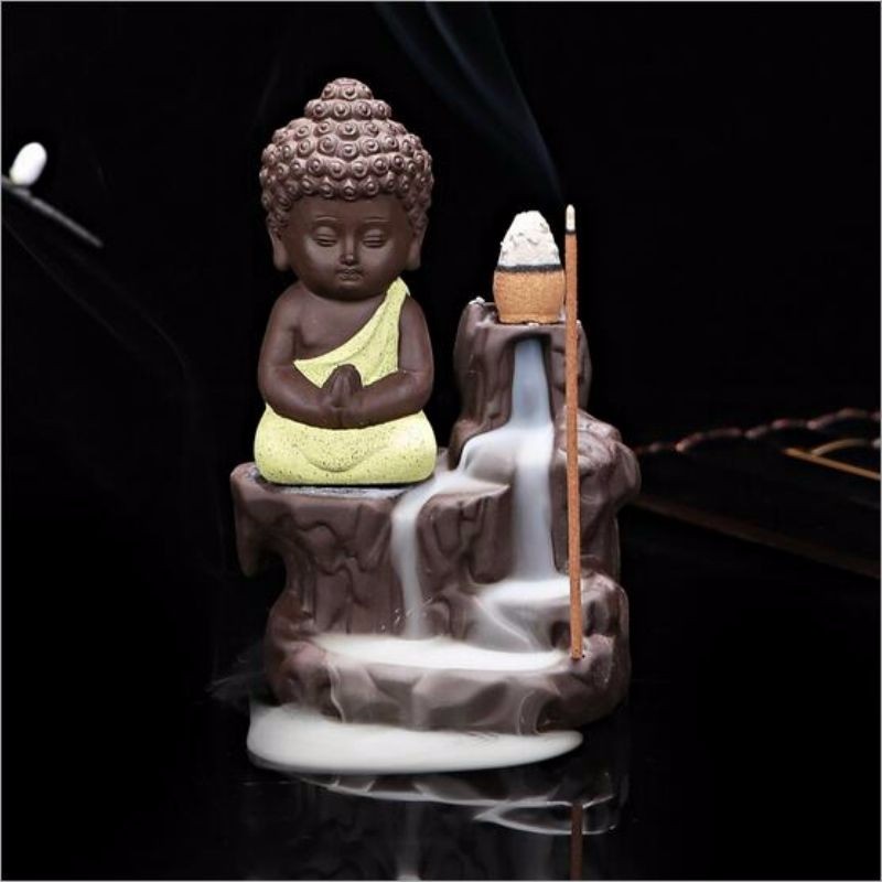 

Керамический Маленький монах обратного потока благовония горелки конуса держатель кадиловый домашний декор