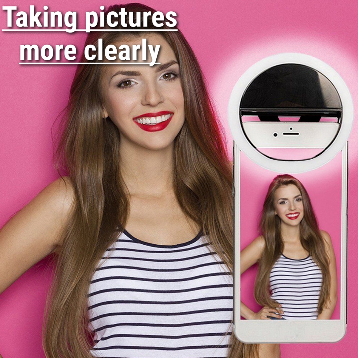 Bakeey Selfie 36 LEDS Fill Lamp Ring Light Universal Clip 3 levels Brightness For Cell Phone