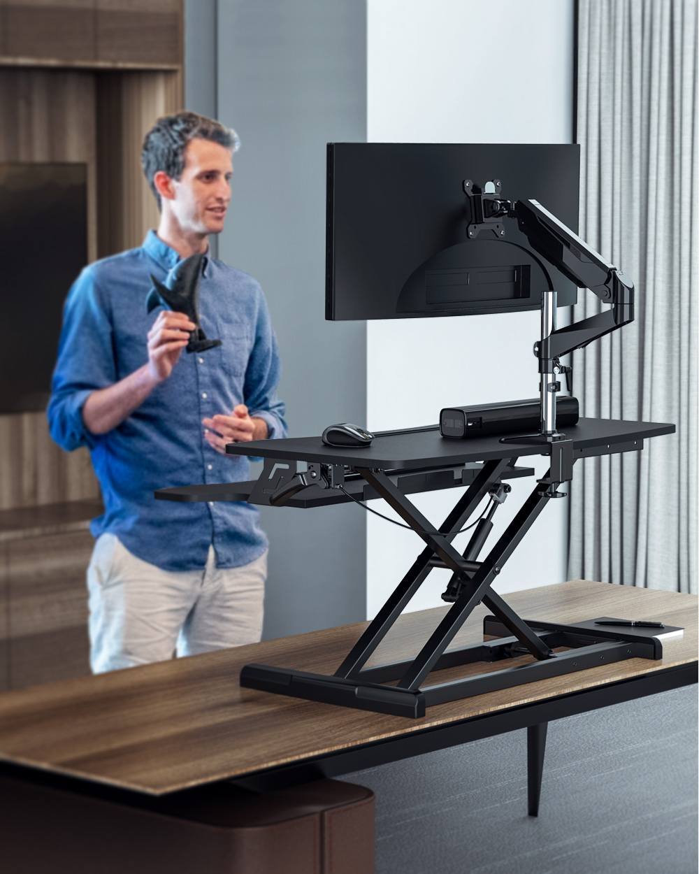 BlitzWolf® BW-MS2 Monitor Stand with Pneumatic Arm 32