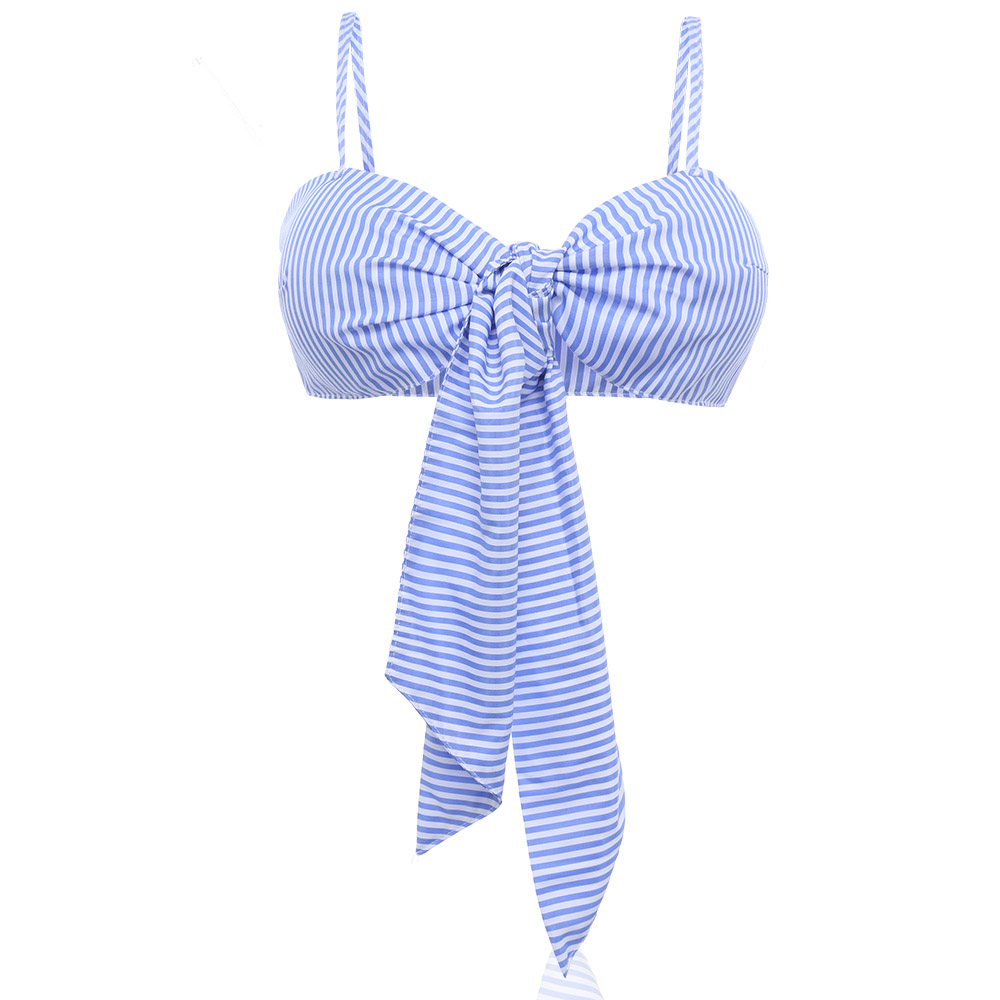 

Сексуальный Stripe Tie Knot Tops Женское Модный Бра