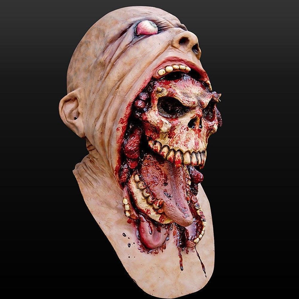 

Halloween Bloody Zombie Mask Melting Face Adult Latex Costume Walking Dead Halloween Supplies