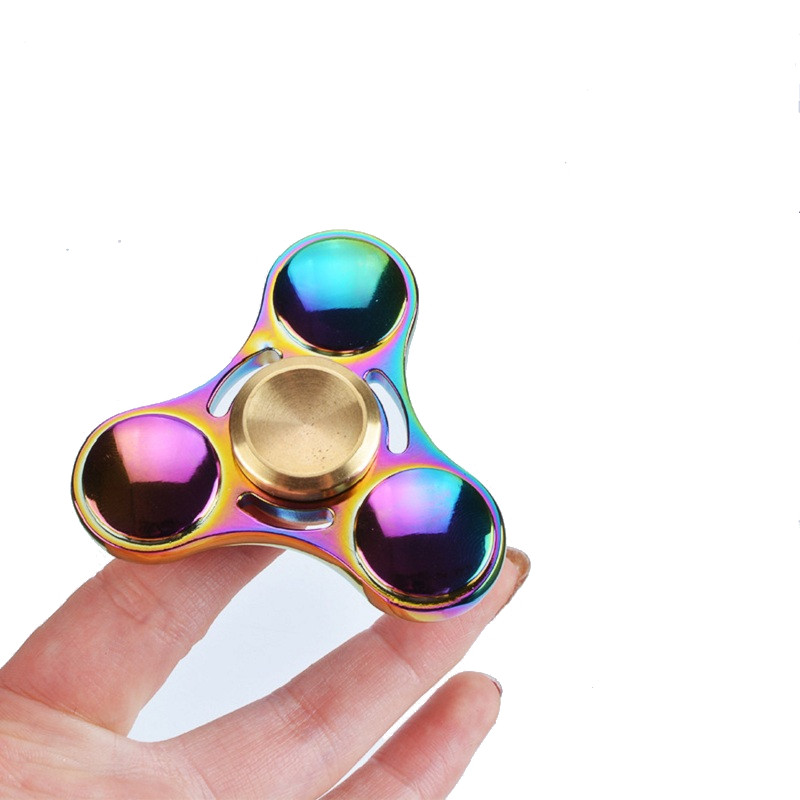 

Dazzling Rotating Tri Fidget Hand Spinner ADHD Autism Fingertips Fingers Gyro Reduce Stress
