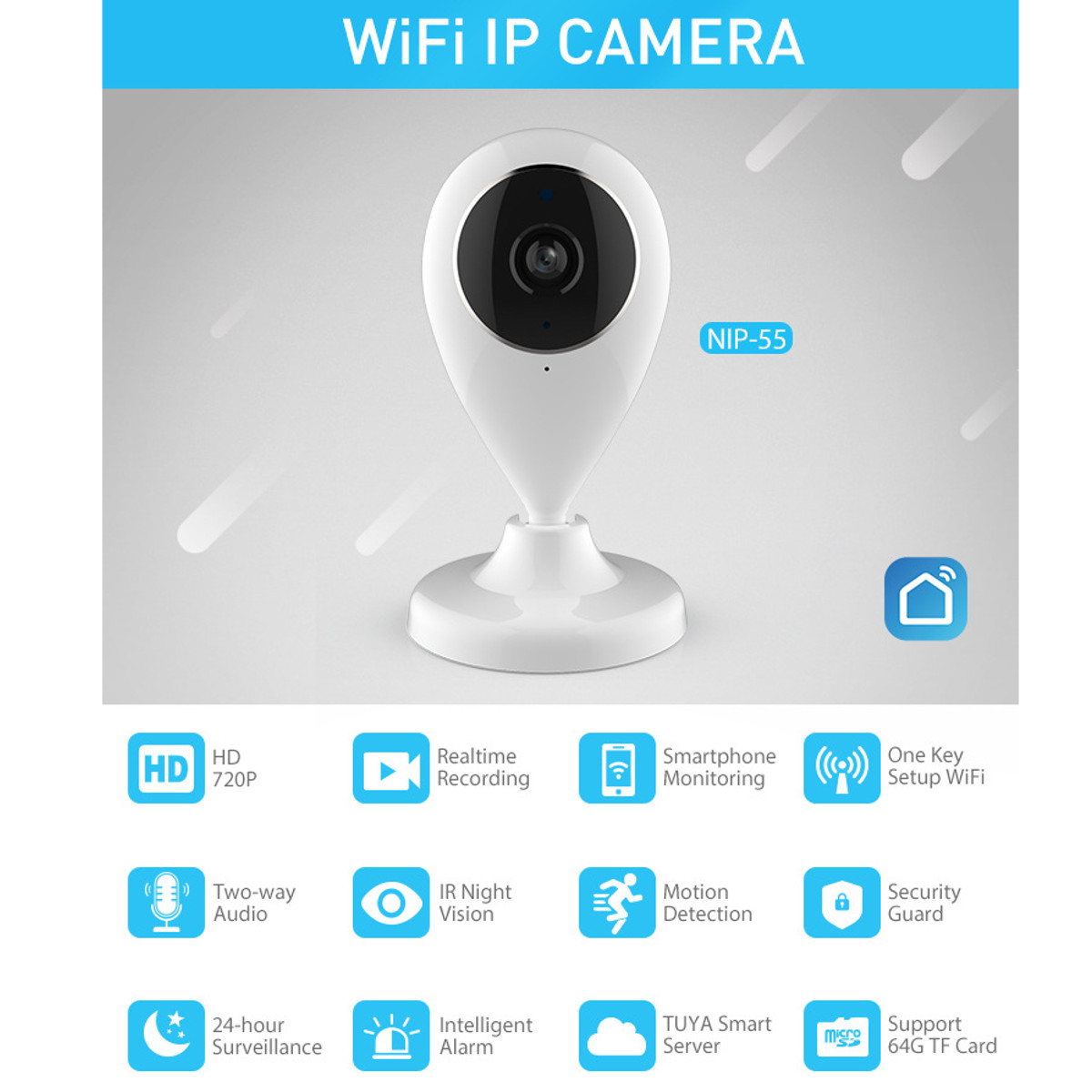 WIFI Security IP Camera HD 720P Wireless Smart Night Vision Home Baby Monitor 5