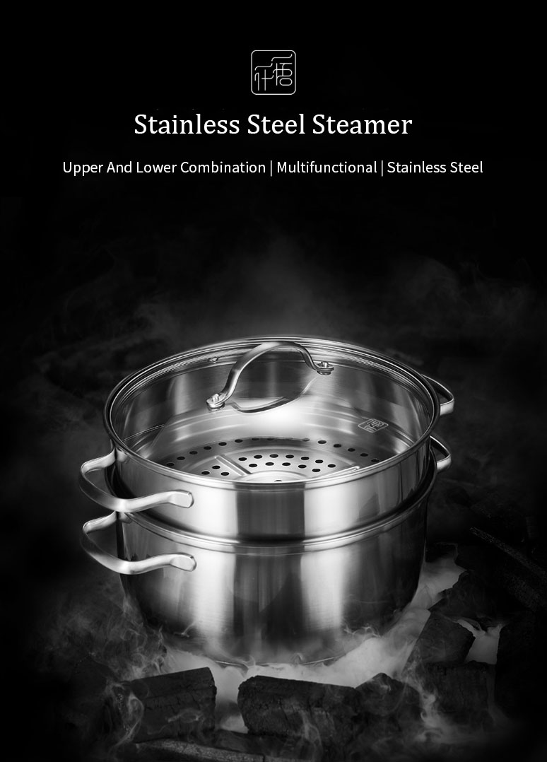 YIWUYISHI Stainless Steel Steamer Induction Cooker Steaming Pot Soup Pot For Home Cookware From Xiaomi Youpin