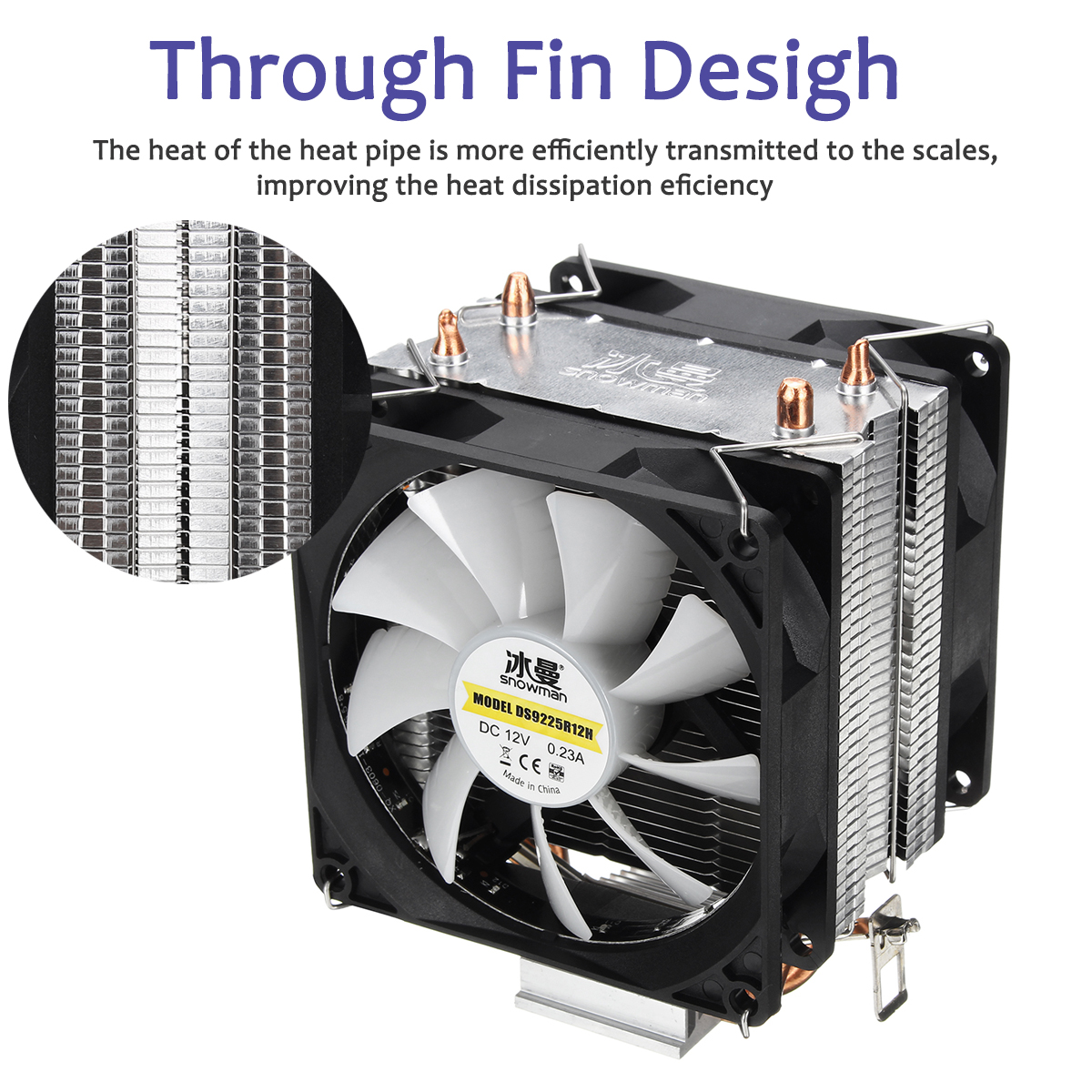DC 12V 3Pin Colorful Backlight 90mm CPU Cooling Fan PC Heatsink Cooler for Intel/AMD For PC Computer Case 9