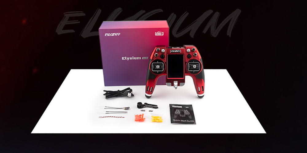 Flysky Elysium EL18 2.4GHz 3.5-Inch Touch Screen AFHDS 3 OpenTX/EdgeTX System Remote Controller RC Transmitter Limited Edition w/High-Precision CNC Hall Gimbals & Tmr Micro Receiver