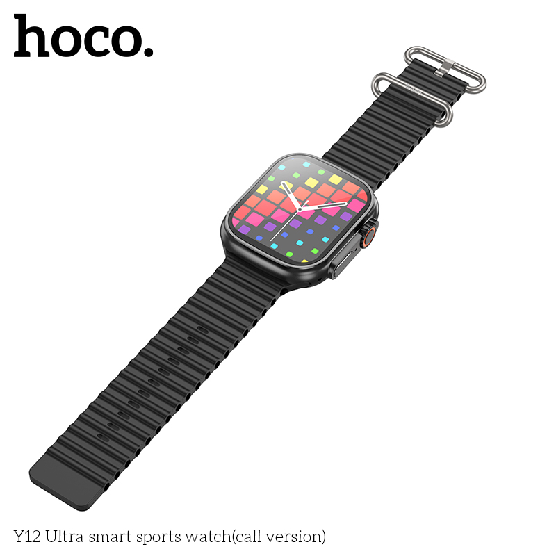 HOCO Y12 Ultra 1.96 inch HD Screen bluetooth Call Heart Rate Blood Oxygen Monitor IP67 Waterproof Multi-sport Modes Smart Watch