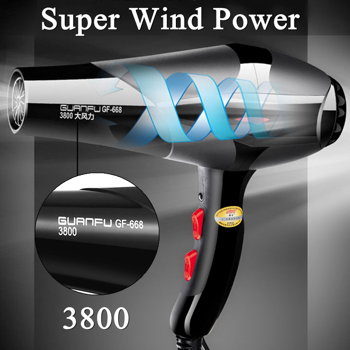 2400W Professional Electric Hair Dryer Salon 3 Speed 2 Heat Hairdressing  Blow