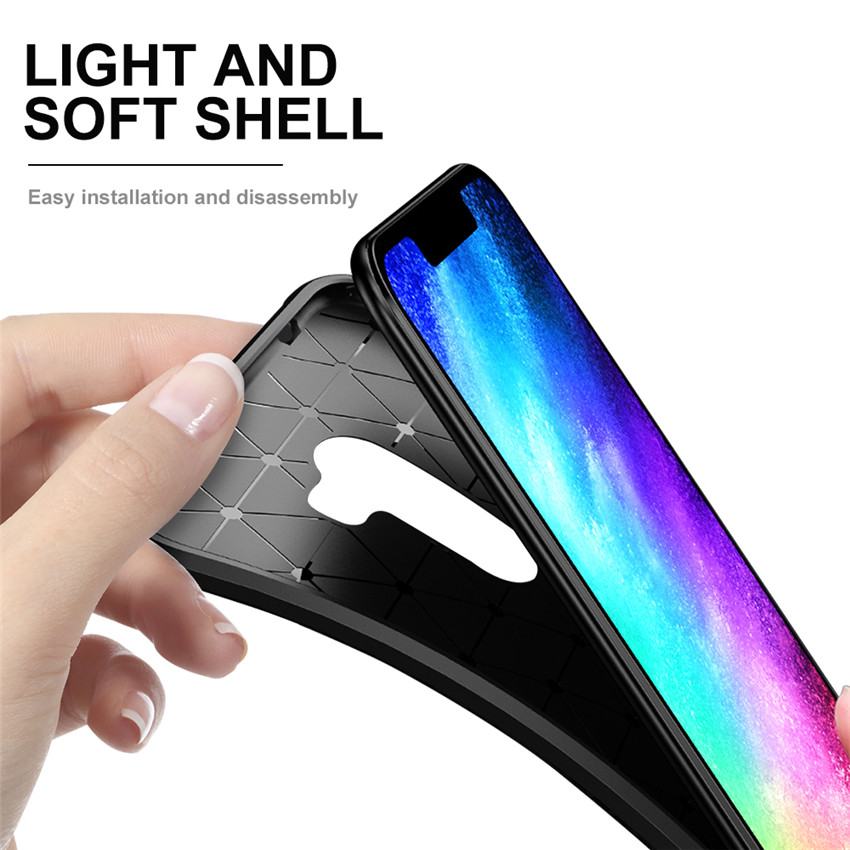 Bakeey™ Carbon Fiber Pattern Shockproof Silicone Back Cover Protective Case for Xiaomi Pocophone F1 Non-original