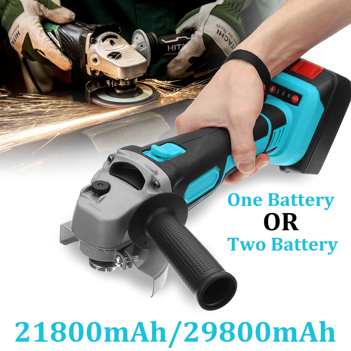 Lithium Battery Electric Angle Grinder Electric Grinding Machine Cordless Polishing Machine Cutting Tool 21800mah/29800mah 