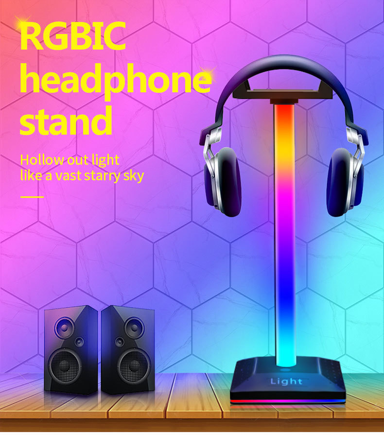 Smart RGB Headphone Stand Touch Desk Light Headset Display Stand Gaming Desktop Ambient Light APP Control