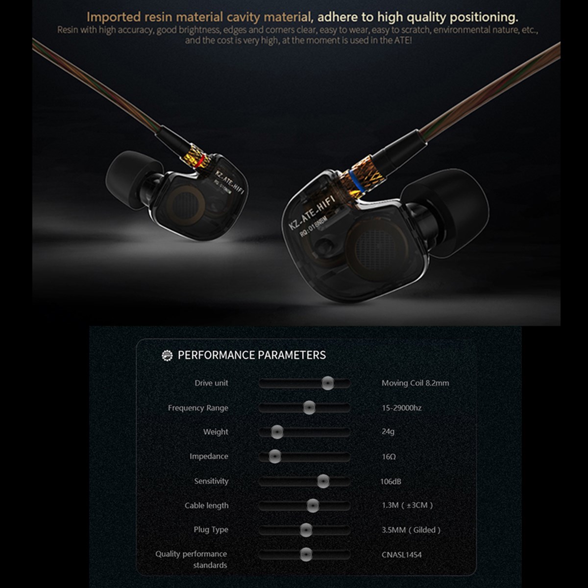KZ ATE 3.5mm Metal In-ear Wired Earphone HIFI Super Bass Copper Driver Noise Cancelling Sports 34