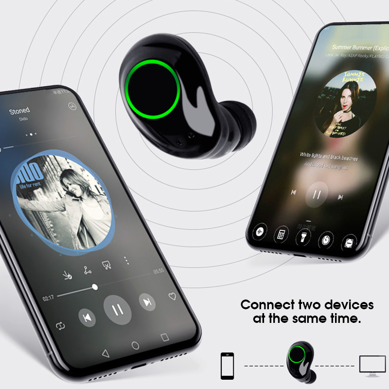 [True Wireless] HIFI Stereo Bluetooth 5.0 Earphone IPX5 Waterproof Touch Handsfree With Charging Box 108