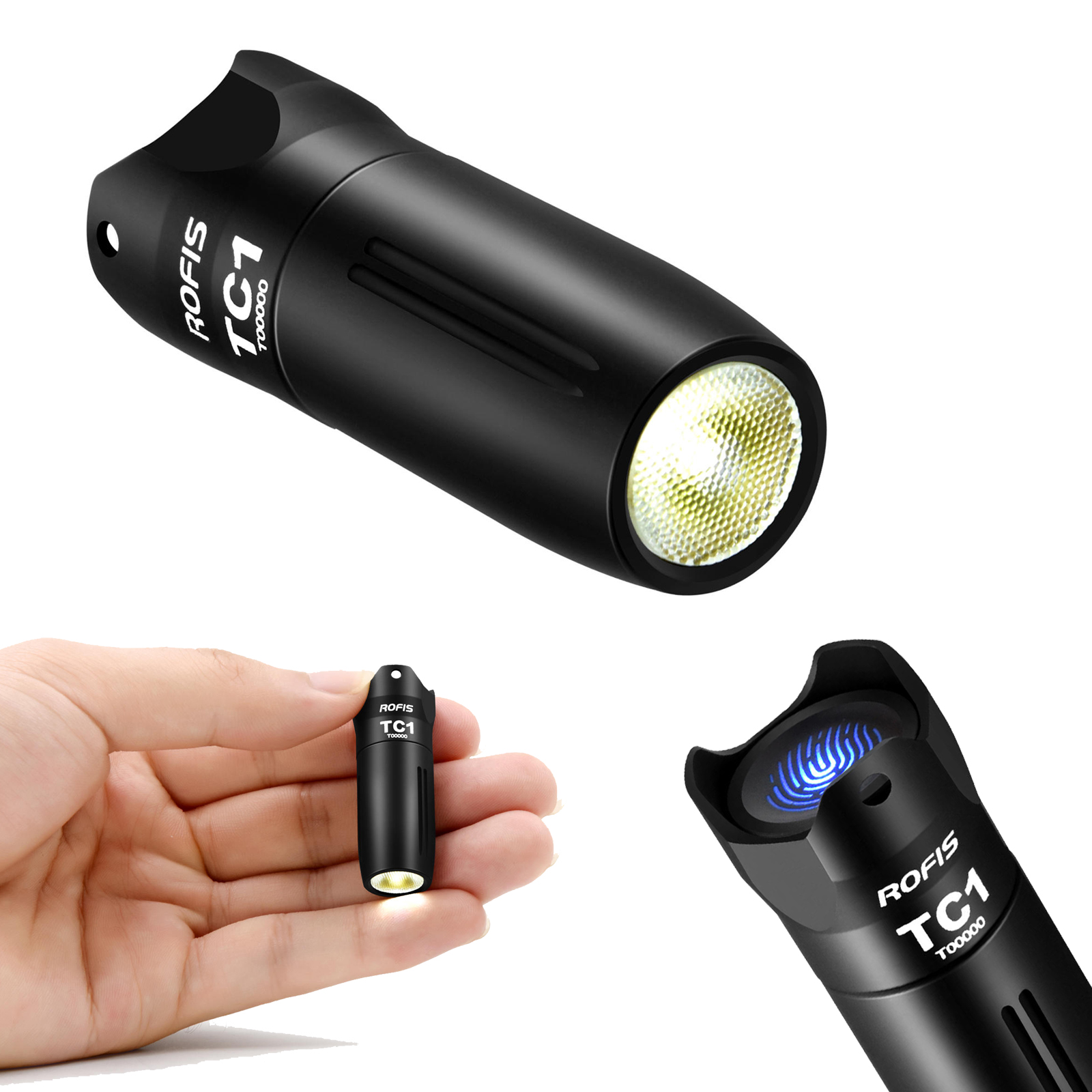 

Rofis TC1 XP G3 3 Modes 120Lumens USB Rechargeable Touch Switch Control Mini EDC Flashlight