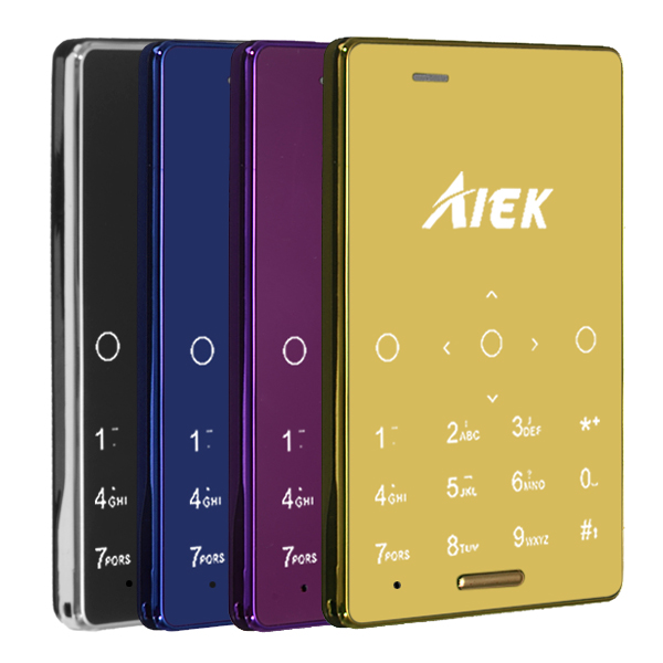 

AIEK M4 0.96 Inch Ultra Thin MTK Dual SIM Card Bluetooth Quad Band Mini Card Phone