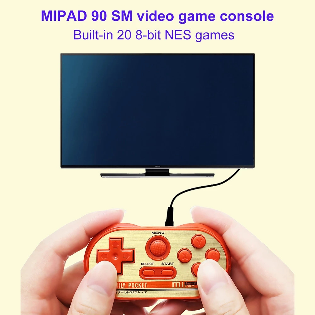Mipad 90SM  20 Games Handheld Mini Game Console 8 Bit AV Output Dual Players Portable Retro Game Playing