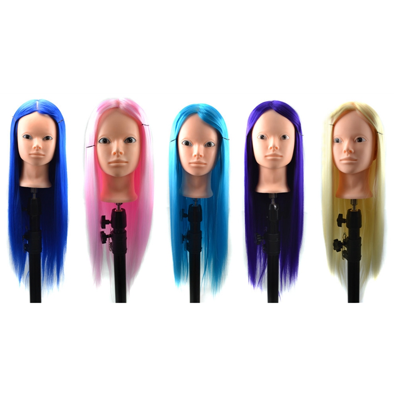 Hair Training Mannequin Head High Temperature Fiber Salon Model With Clamp Practice Braided Hair