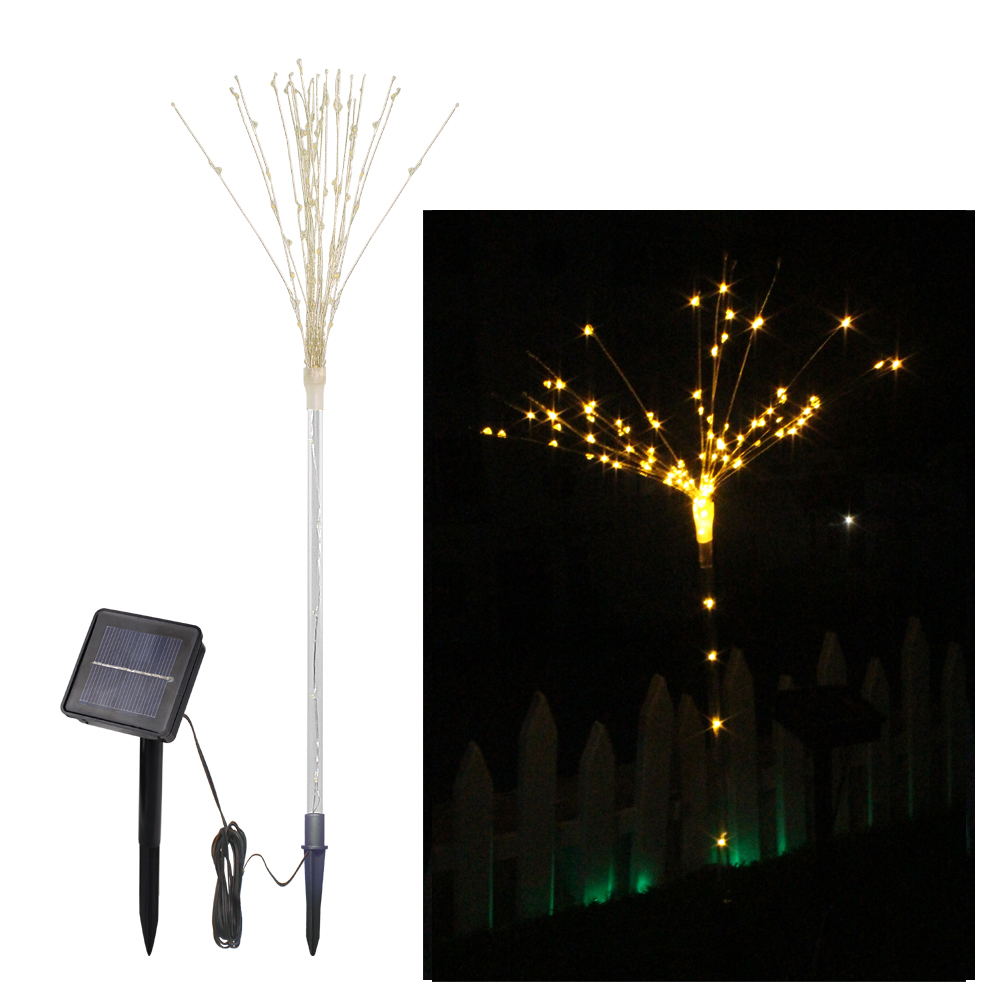 

LUSTREON 2PCS Solar Powered DIY LED Firework Starburst Landscape Light for Outdoor Garden Ground Lawn Decor