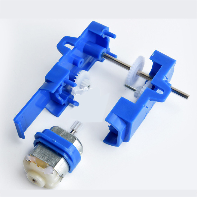1:28 Transparent/Blue/Orange Hexagonal Axis 130 Motor Gearbox for DIY Chassis Car Model 13