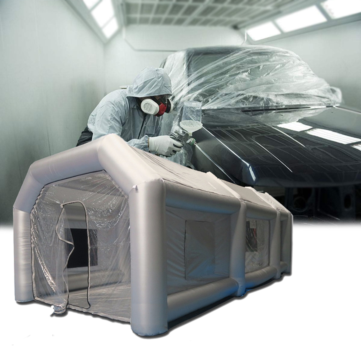 

8x4x3 м Inflatable Giant Авто Рабочая область спрей Краска Палатка Палит Paint Booth Custom