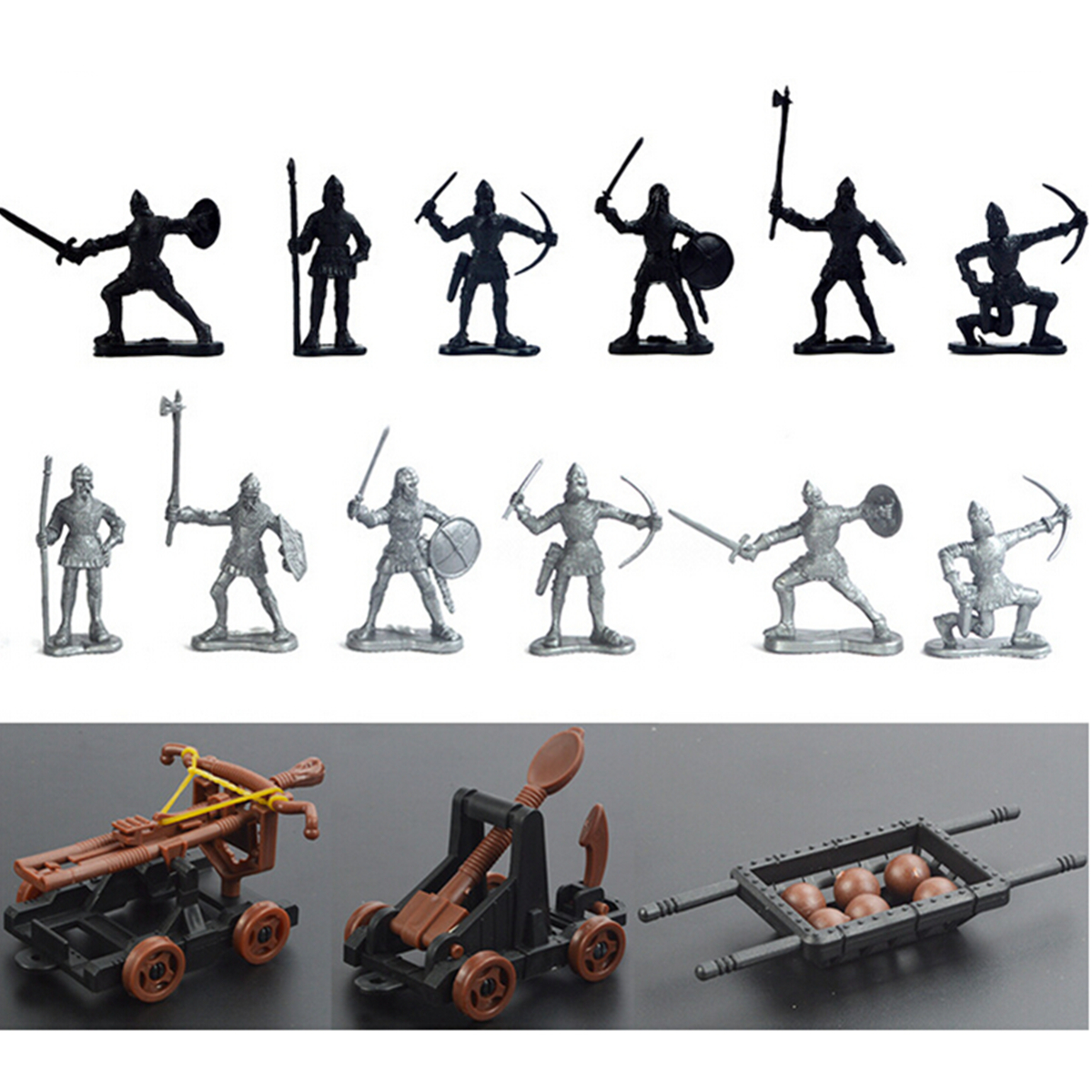 14pcs Knights Medieval Toy Catapult Soldiers Figures Playset Model Toys Gift DP 