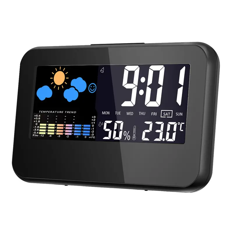 Loskii DC-003 Digital Wireless Hygrometer Therometer LED Projection Weather Station Alarm Clock 