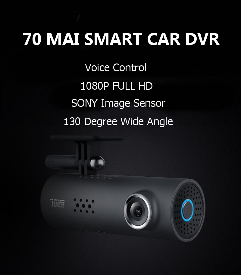 XIAOMI 70MAI Смарт авто видеорегистратор EU US версия 1080P 130-градусный датчик широкого угла обзора IMX323 Управление голосом