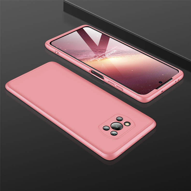 Bakeey for POCO X3 NFC Case 3 in 1 Detachable Double Dip with Lens Protect Frosted Anti-Fingerprint Shockproof PC Protective Case Non-original