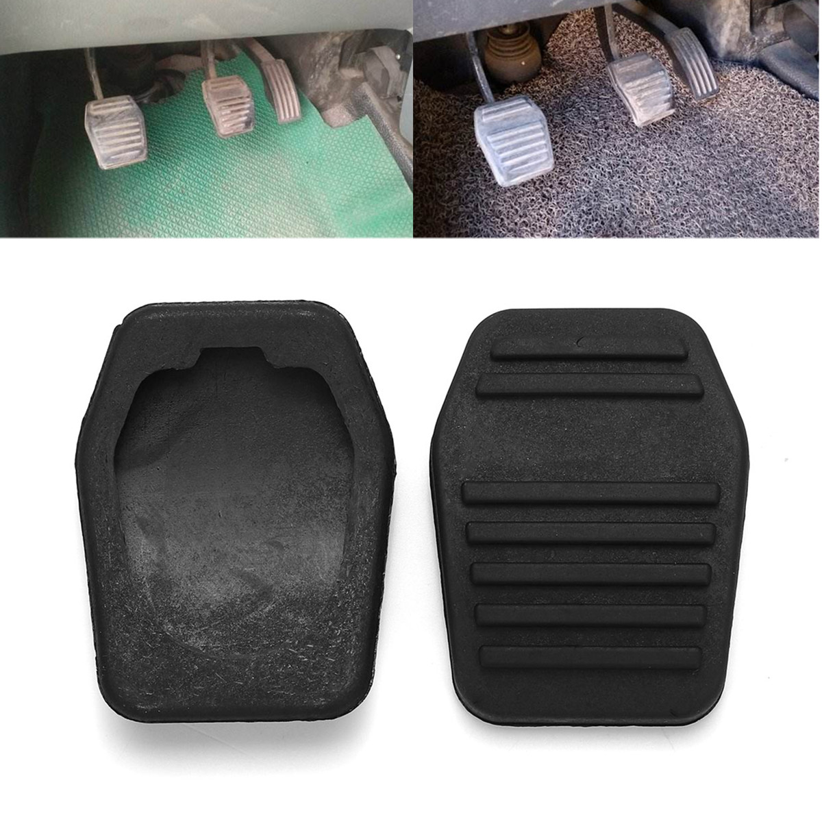 

2Pcs Rubber Non-slip Car Pedal Pad Brake & Clutch Protector Cover for Ford Transit MK6 MK7