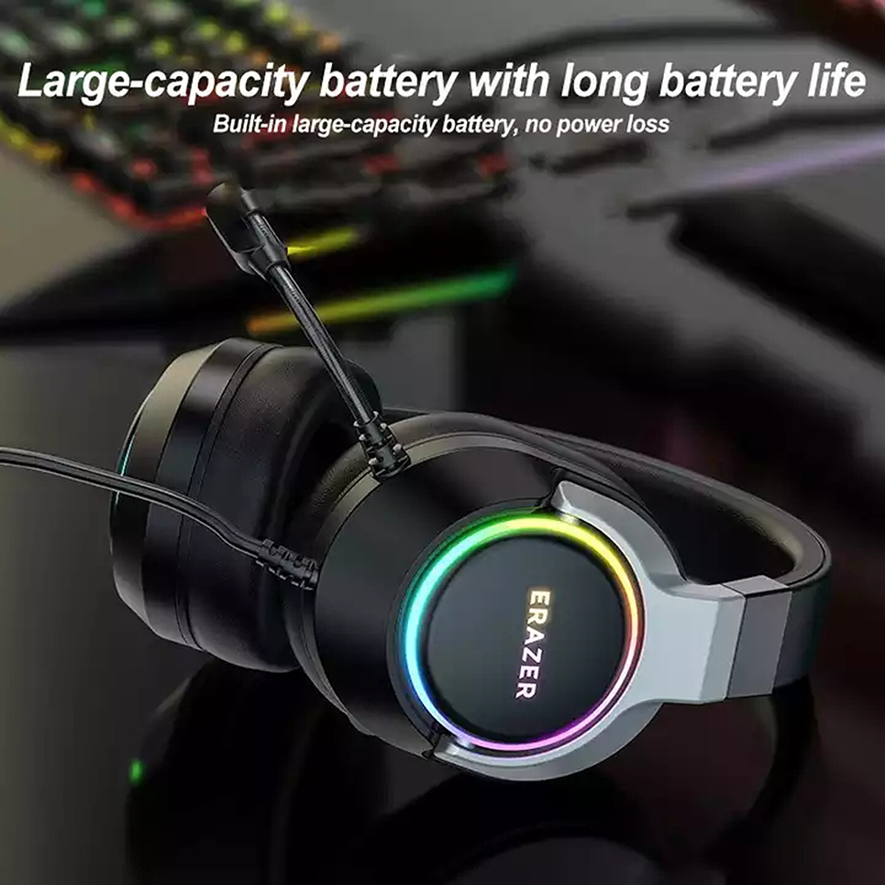 Lenovo H5 Gaming Wired Headphone 50mm Dynamic Driver 7.1 Surround Sound RGB Light ENC Noise Cancelling 0.29KG Lightweight Headset