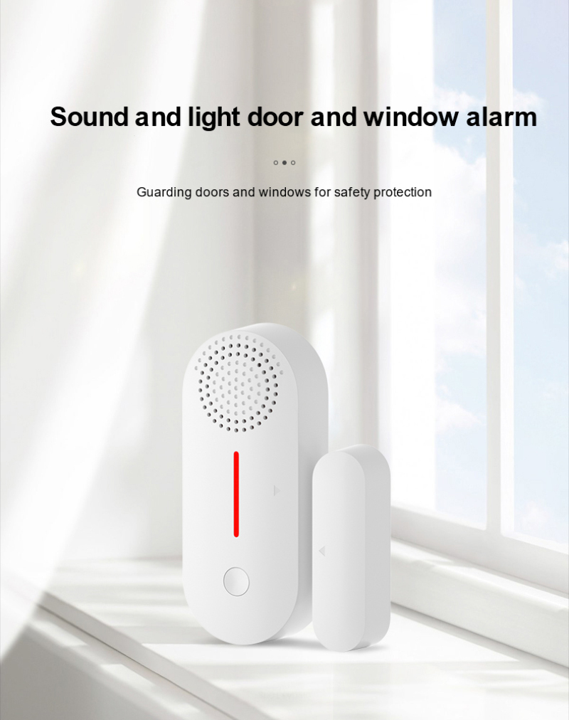 AW301 Tuya WiFi Smart Door and Window Detector Sound Light Alarm Remote APP Notifications Push Scheduled Arming Disarming Household Anti-theft Device
