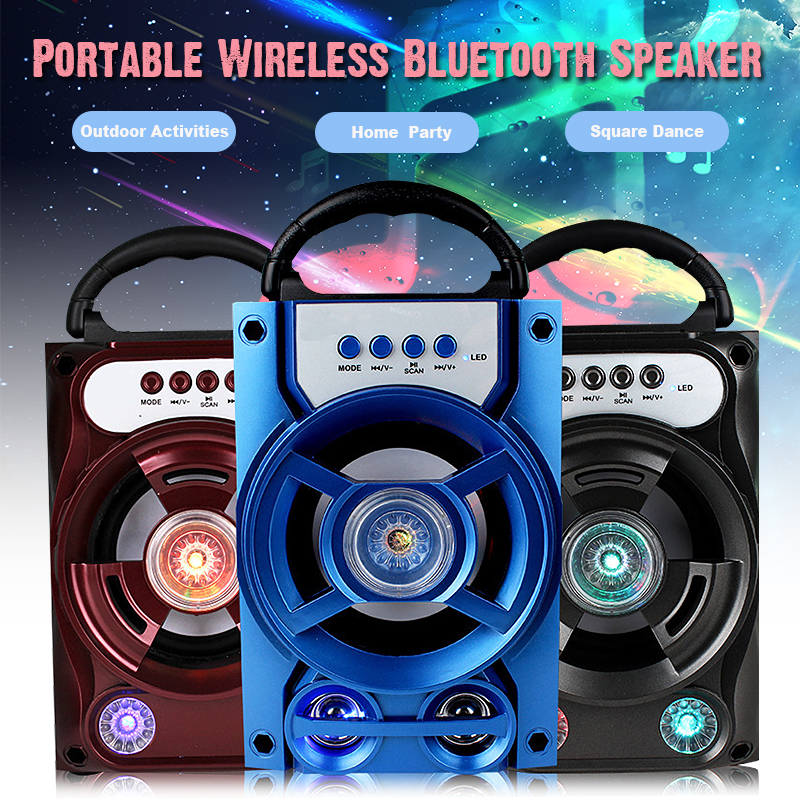 Portable Wireless Bluetooth Speaker Colorful Light Dual Unit Stereo Bass Party Outdoors Speaker 4