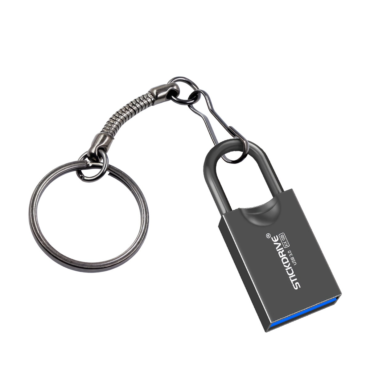 STICKDRIVE USB Flash Drive 64GB / 128GB Metal Lock Shape USB3.0 Armazenamento Externo Memória Disco U Disco Pendrive