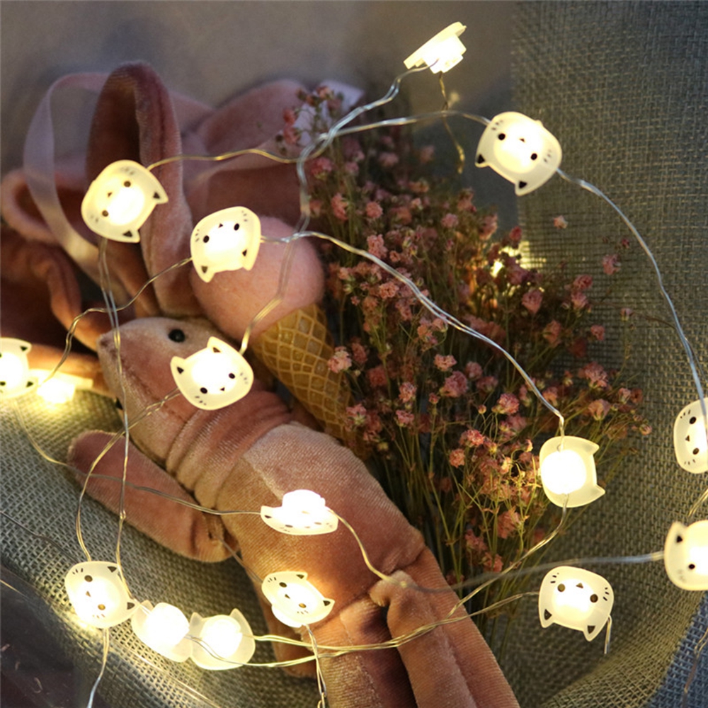 

LUSTREON Battery Powered 2M 20LED Cat Fairy String Light Christmas Wedding Party Home Decoration