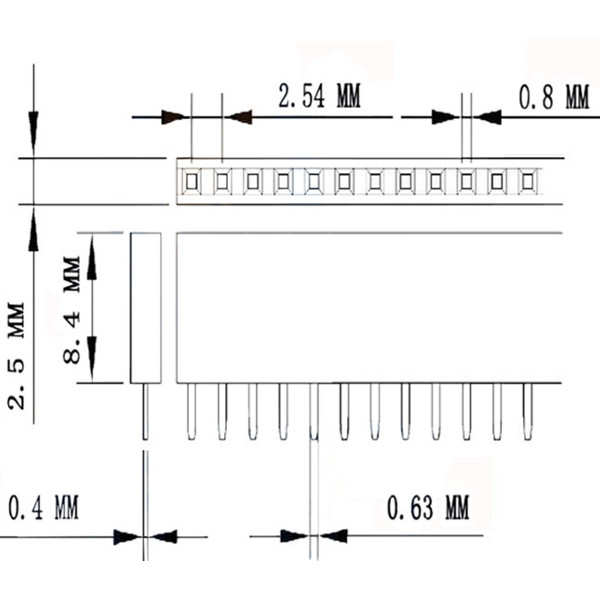 1pc 40P 40 Pin 2.54mm Female Header Jumper Connectors Socket For DIY Arduino 3
