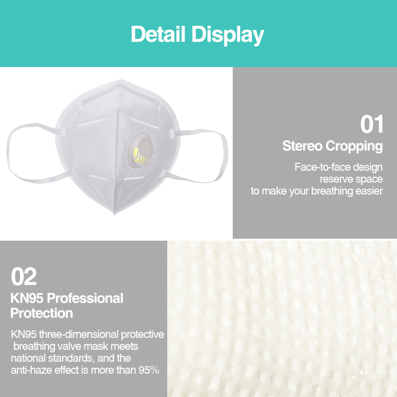 KN95 Face Mask PM2.5 Purifier Anti-foaming Splash Proof Mask Dustproof Face Mask with Breathing Valve