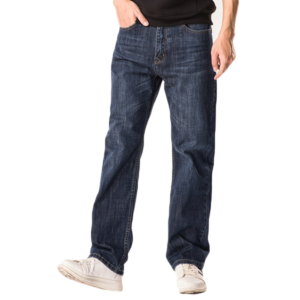 Casual Loose Straight Leg Basic Vintage Jeans for Men - BEEBANA.COM ...