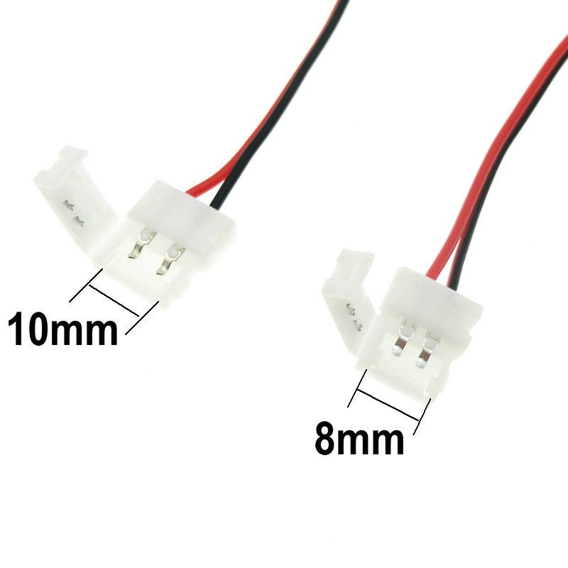 2Pin Connector DC Female Plug With Switch Black White 8mm/10mm 11