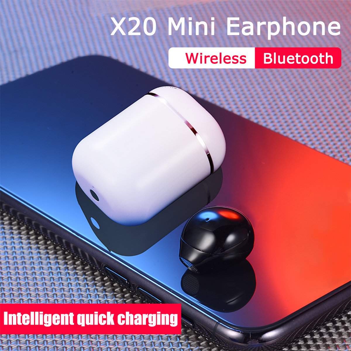 X20 Single Wireless Bluetooth Earphone Magnetic Quick Charging DSP Noise Cancelling Earbuds with Mic 8