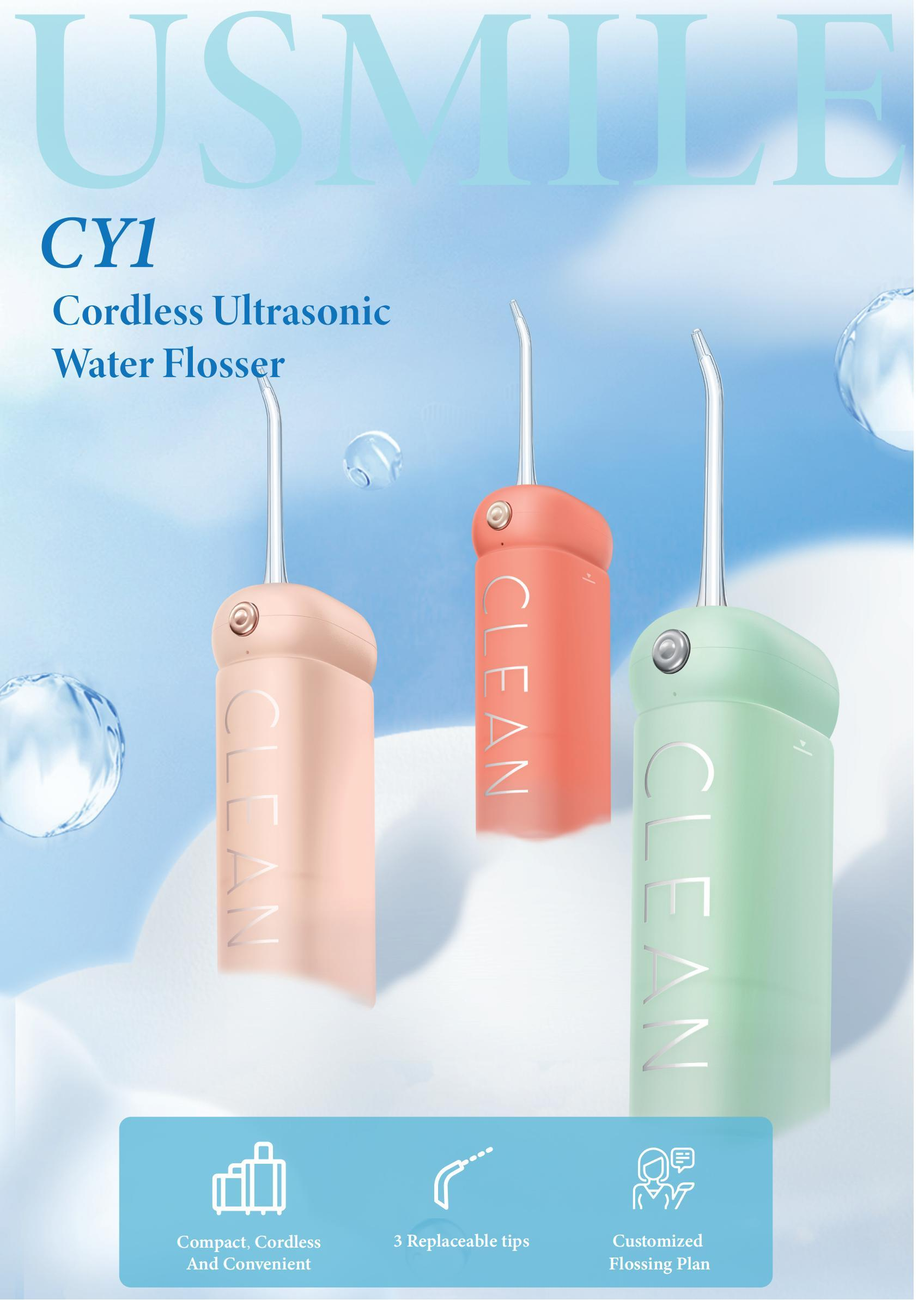 Usmile CY1 Tooth Washer 180ML Three Professional Nozzles Water Flosser Portable Handheld Electric Tooth Washer Tooth Scaler