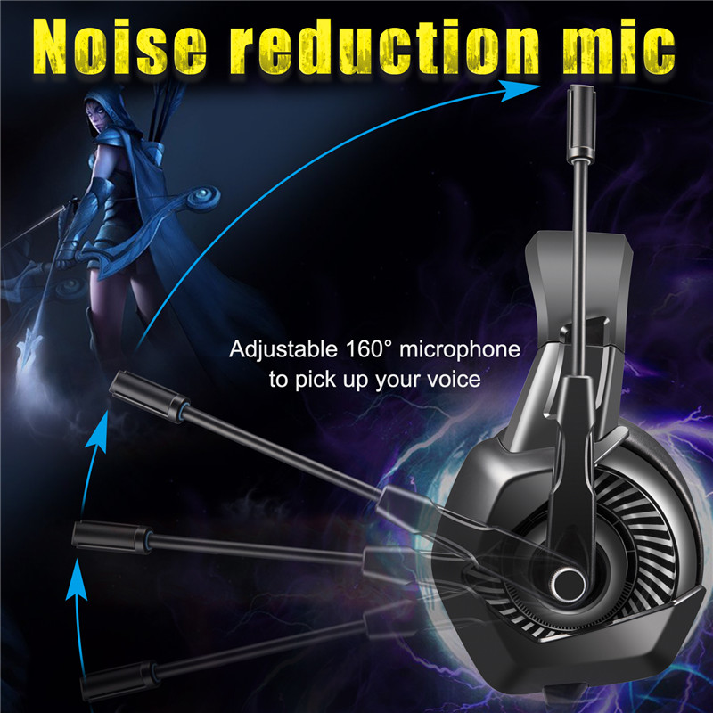 K6 Professional Wired Gaming Headset LED RGB Lighting Headphone 3.5mm Bass Noise Cancelling With Mic 6