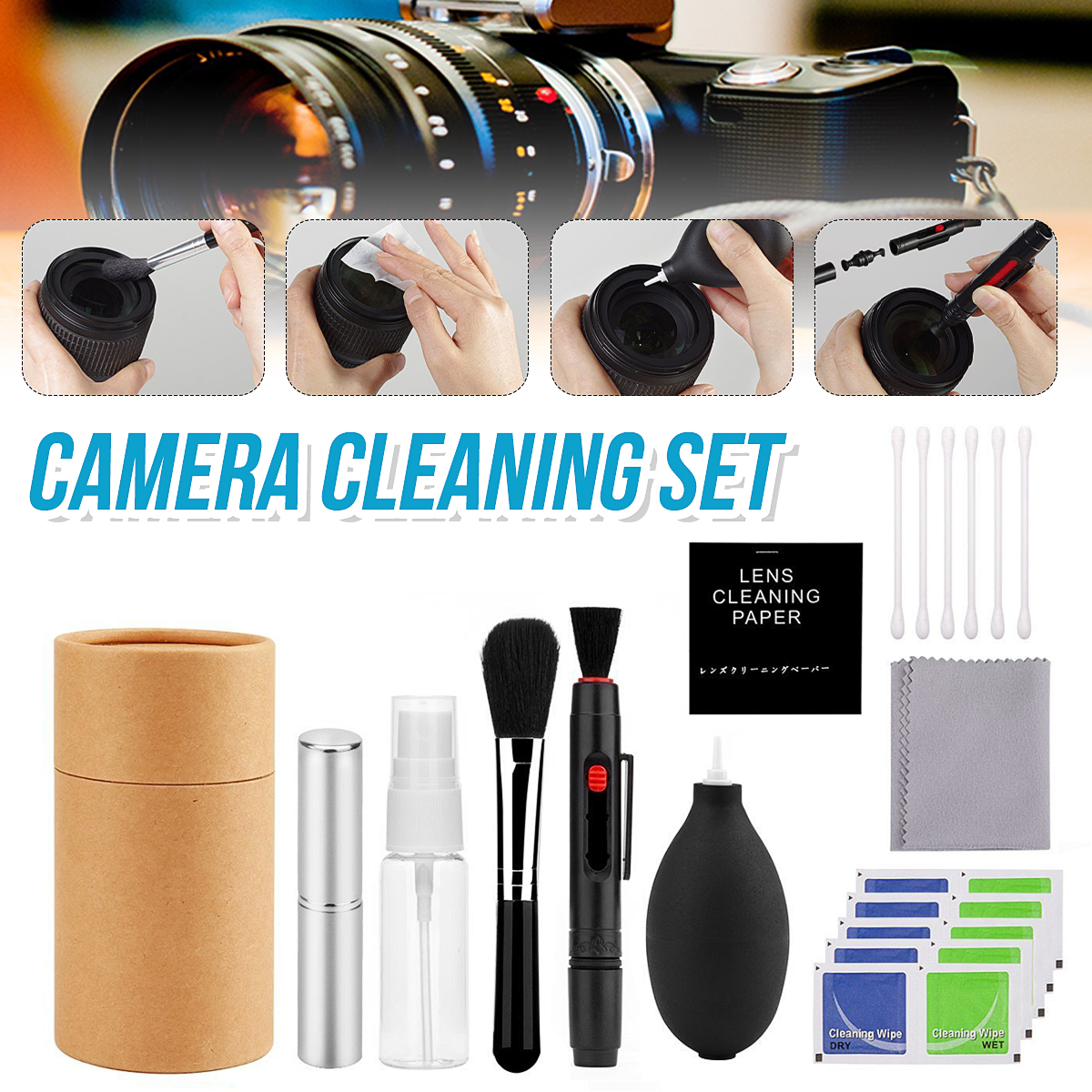 9 In 1 Universal Camera Lens Cleaning Kit Camera Cleaning Accessories for Camera Phone PC