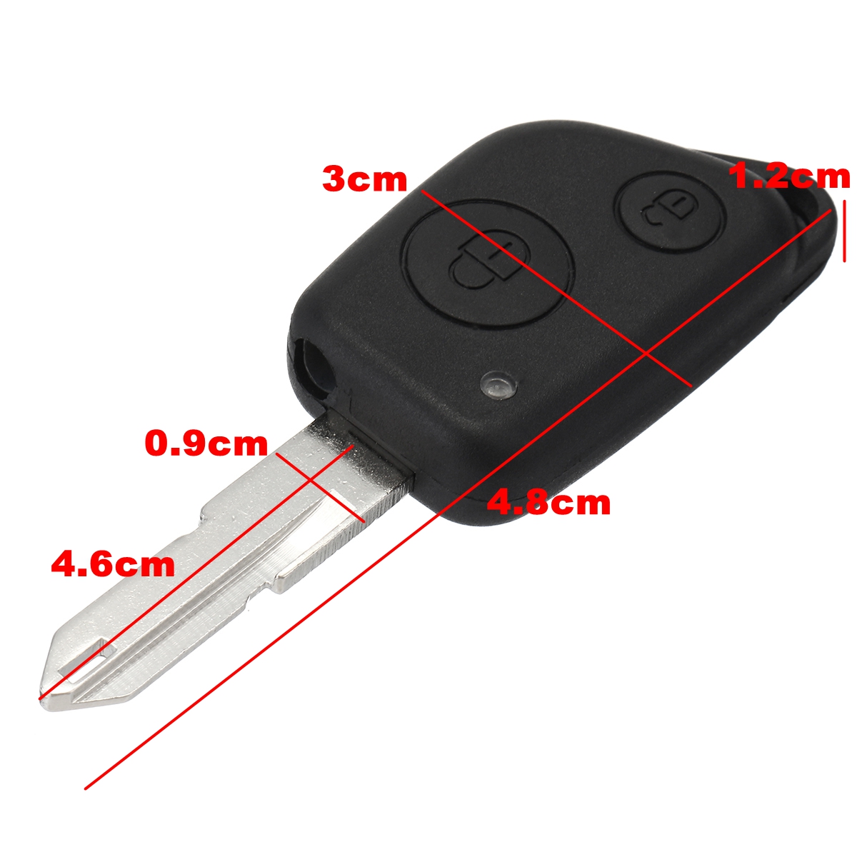 Replacement 2 Button Car Remote Key Case Uncut Blade For Peugeot 106 206 306 405 