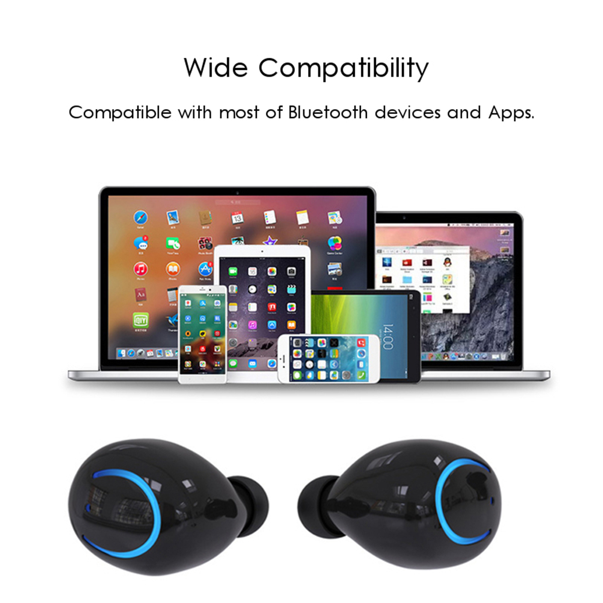 [Bluetooth 5.0] TWS True Wireless Earphone Dual Single Earbud Noise Cancelling Mic with Charging Box 15