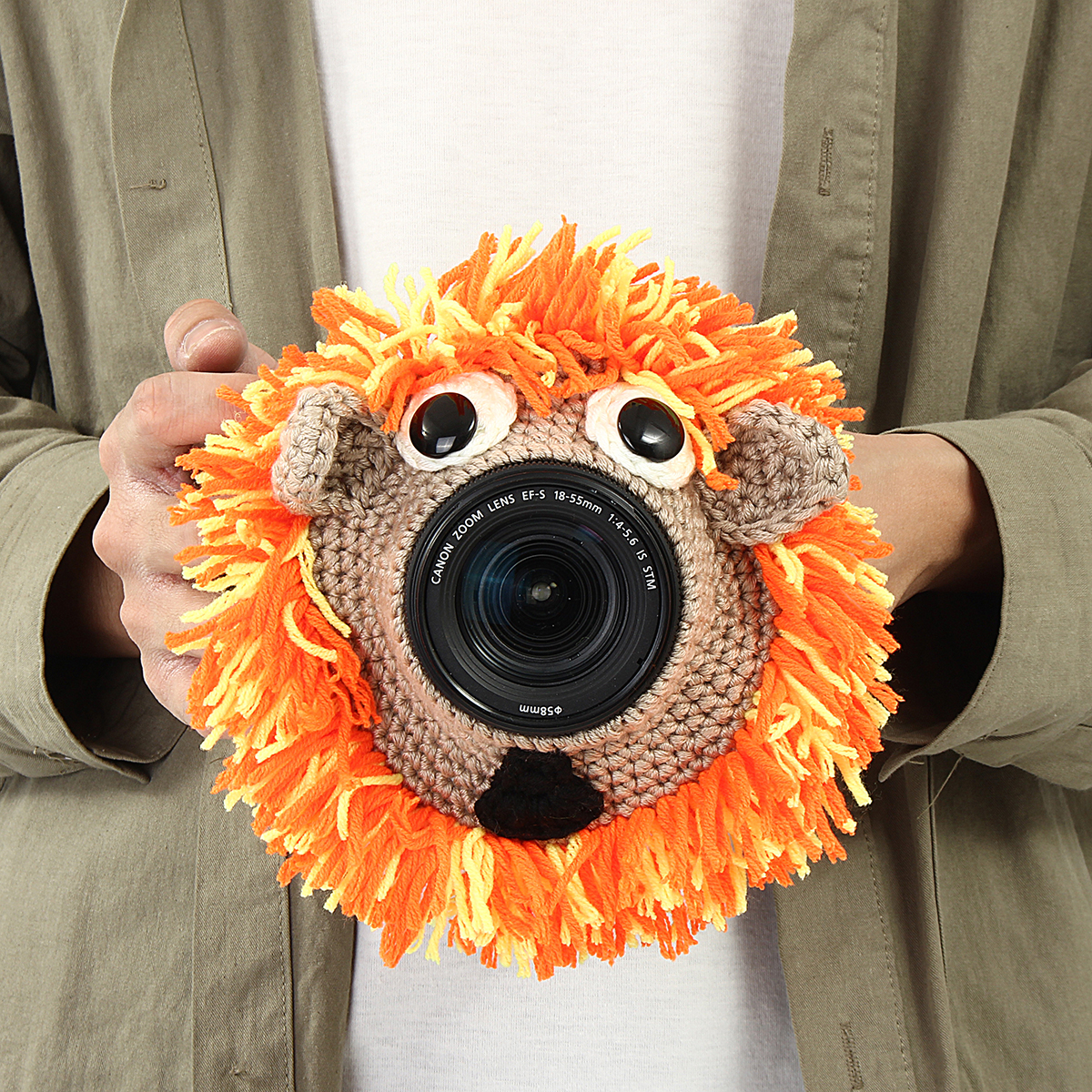 Hand-knitted Wool Decor Case For Camera Lens Decorative Photo Guide Doll Toys For Kids