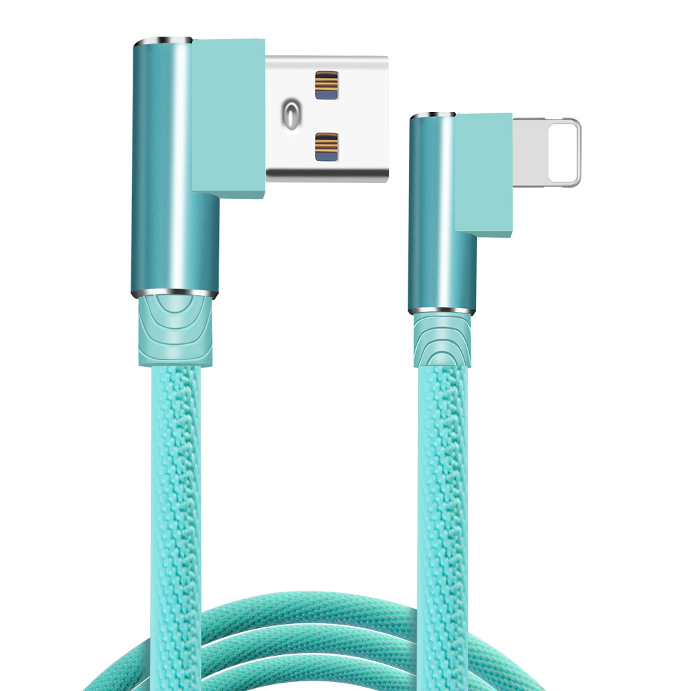 OLAF USB-C/Micro USB/Apple Port to USB-A Cable 90° Double Elbow Game Fast Charging Data Transmission Cord Line 1m/2m long For iPhone 13 Pro Max For Samsung Galaxy Note 20 For iPad Pro 2020 MacBook Air 2020 Mi 10 Huawei P40