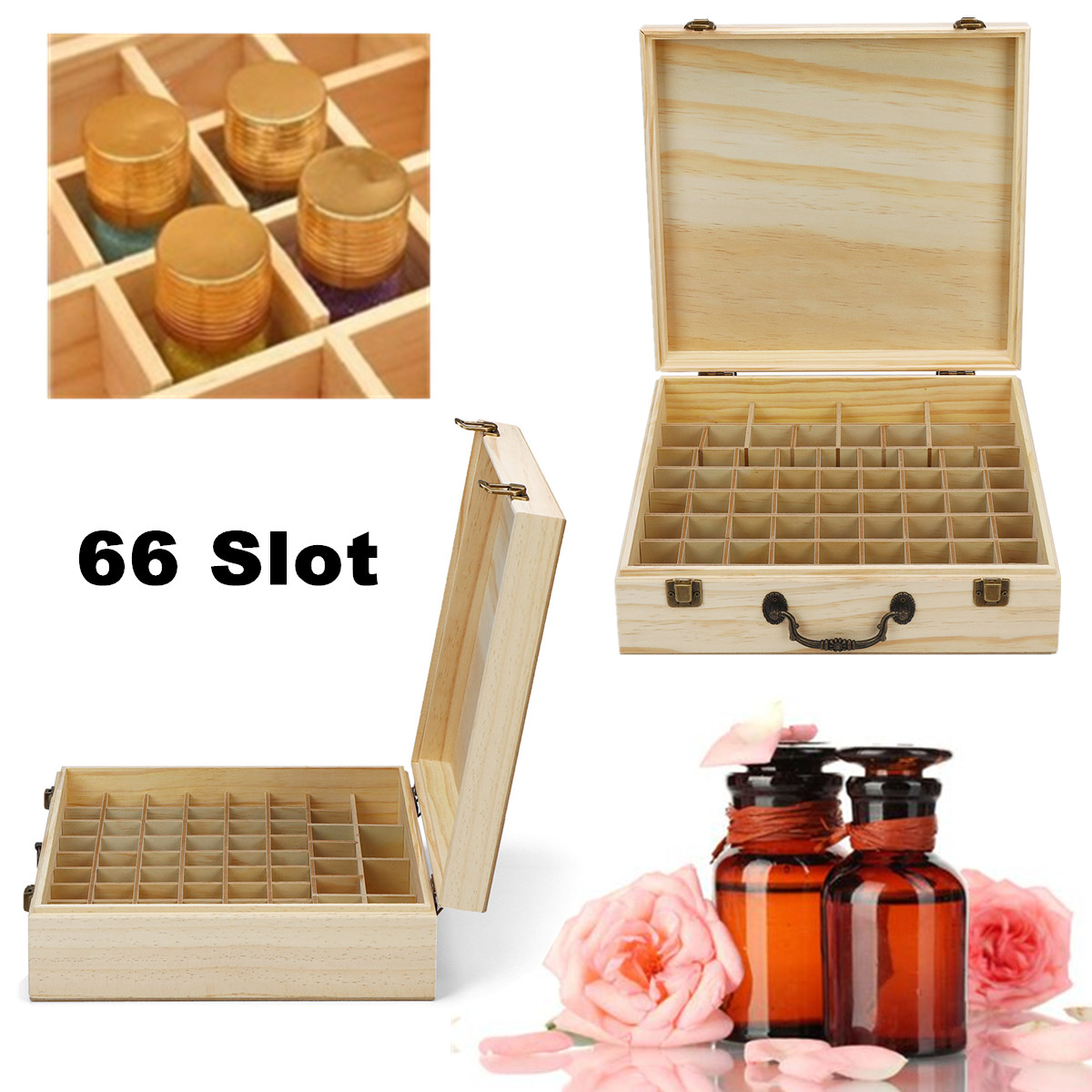 66 Slots Essential Oil & Lipstick Storage Box
