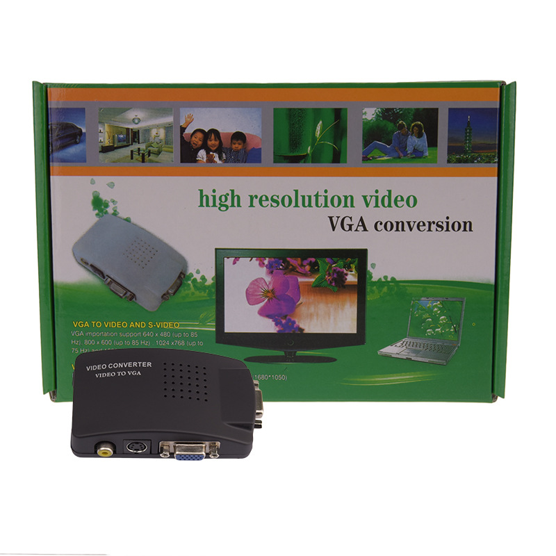 Composto S-Video RCA AV In para VGA Out Vídeo Conversor Adaptador Cabo de Conversão de Alta Resolução 