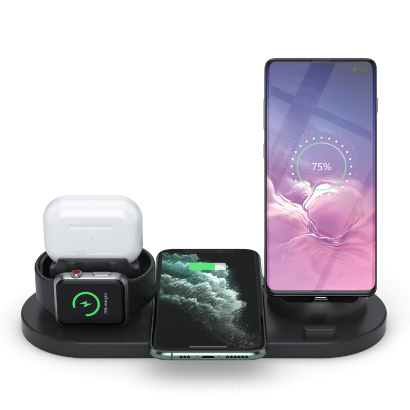 Bakeey 4 In 1 Wireless Charger 10W Fast Wireless Charging Pad Earbuds Charger Phone Charger Watch Charger For iPhone 12 12 Mini 12 Pro Max For Samsung Galaxy Note 20 Xiaomi Mi10
